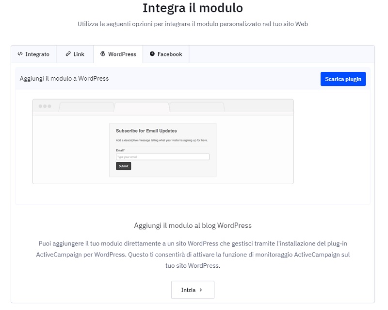 Integrazione Active Campaign - WordPress