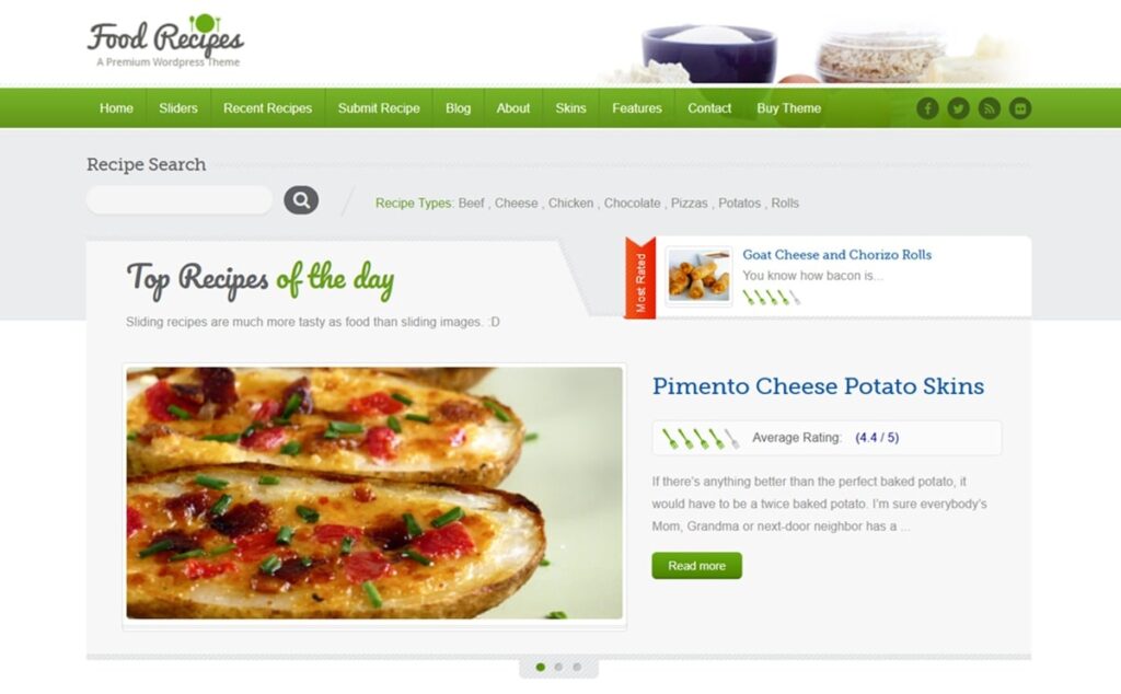 Temi per blog di cucina: Food Recipes