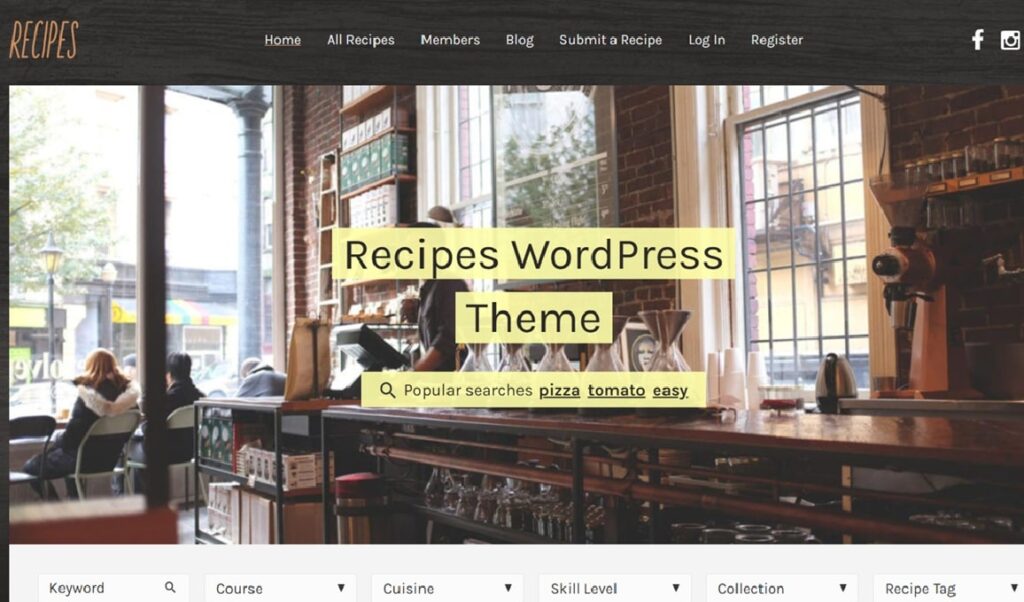 Recipes tema per blog di cucina