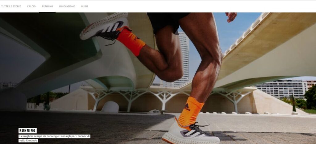 schermata del blog running