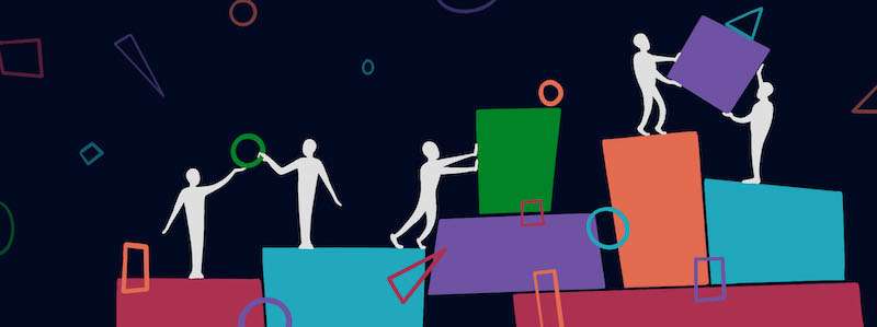 omini stilizzati che spostano buste di shopping per parlare di come Creare una landing page - Design