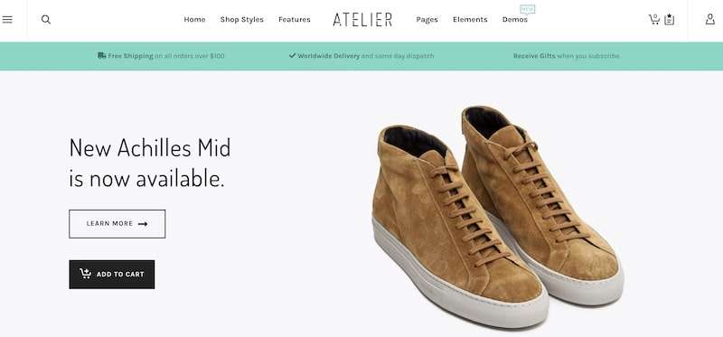 Tema Atelier creare ecommerce fashion