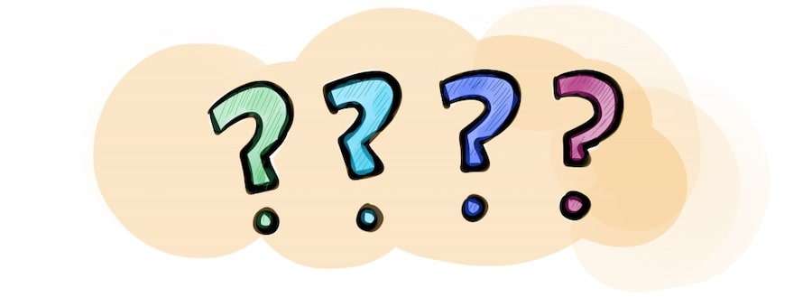 punti interrogativi colorati