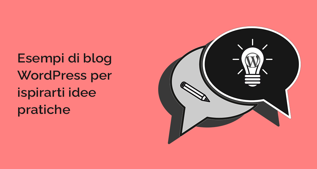nuvolette con icona di una lampadina e di una matita per Esempi blog WordPress per ispirarti idee pratiche