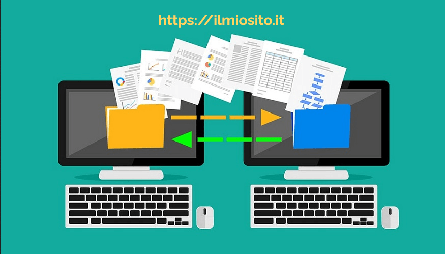 illustrazione con due pc e icone per
parlare di come trasferire un tuo dominio