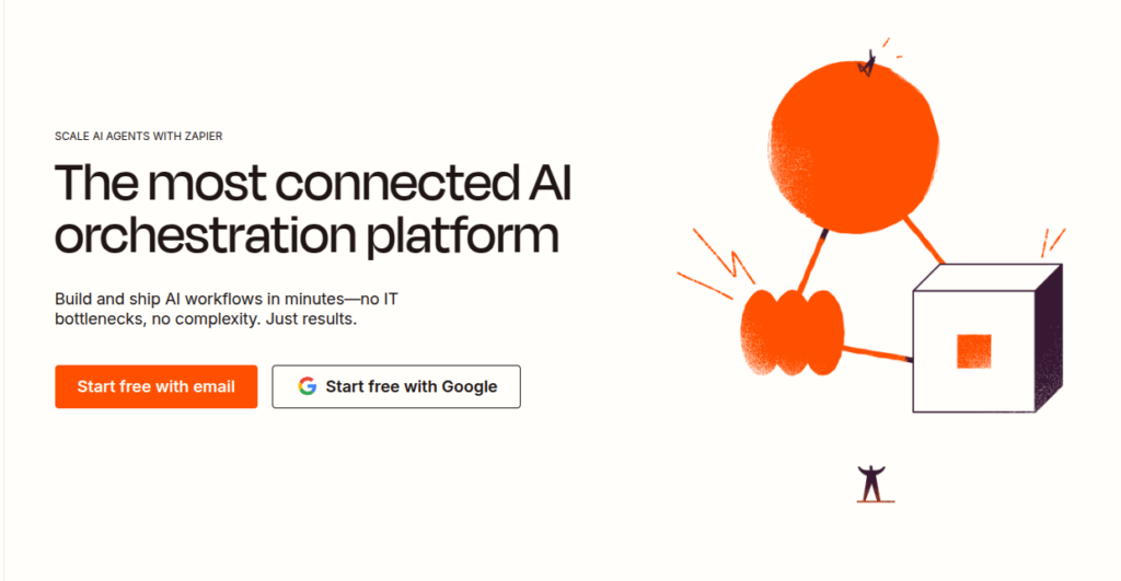 schermata principale che mostra cosa è e come usare zapier