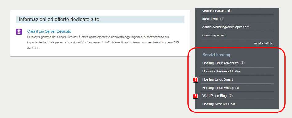 schermata del servizio hosting di register per mostrare dove si trova il File manager