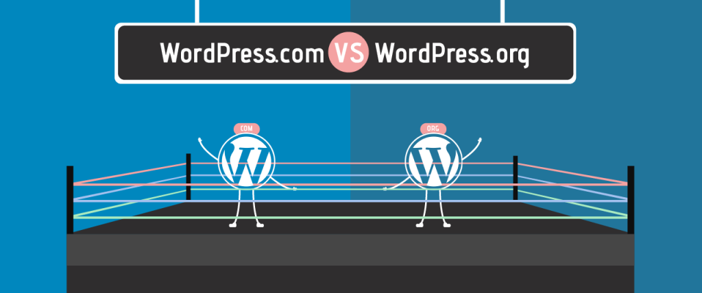 loghi di wordpress su un ring