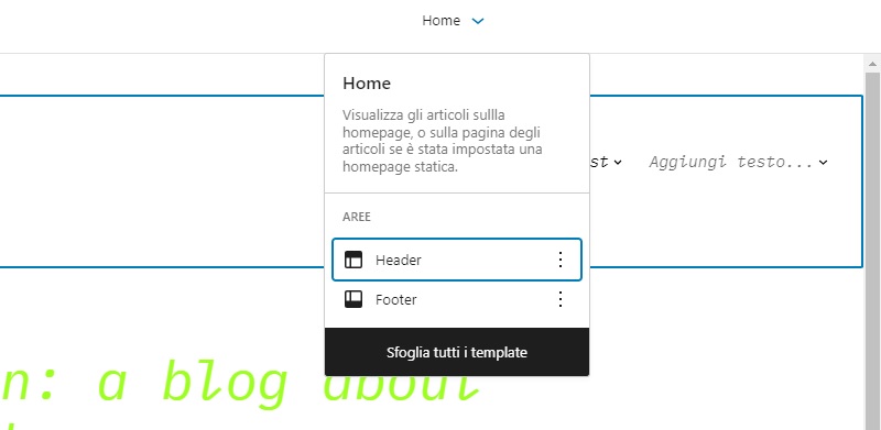 Modifica Header e Footer