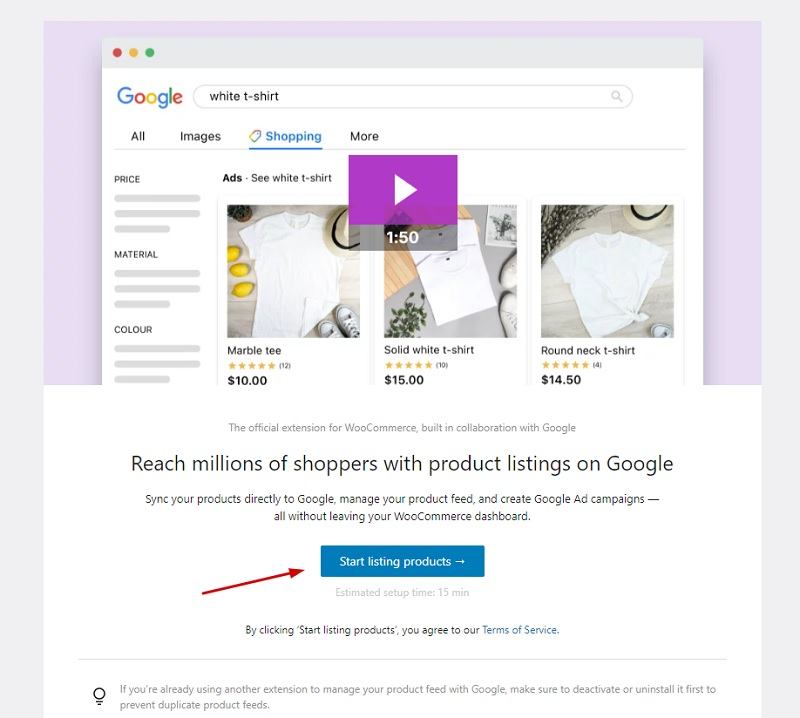 Configura Google Listing & Ads per collegare WooCommerce a Google Shopping