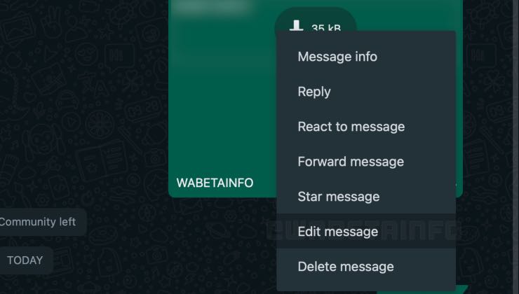 Messaggi modificabili su Whatsapp, nuovo strumento in arrivo