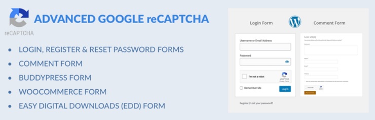 Advanced Google reCAPTCHA plugin captcha per WordPress