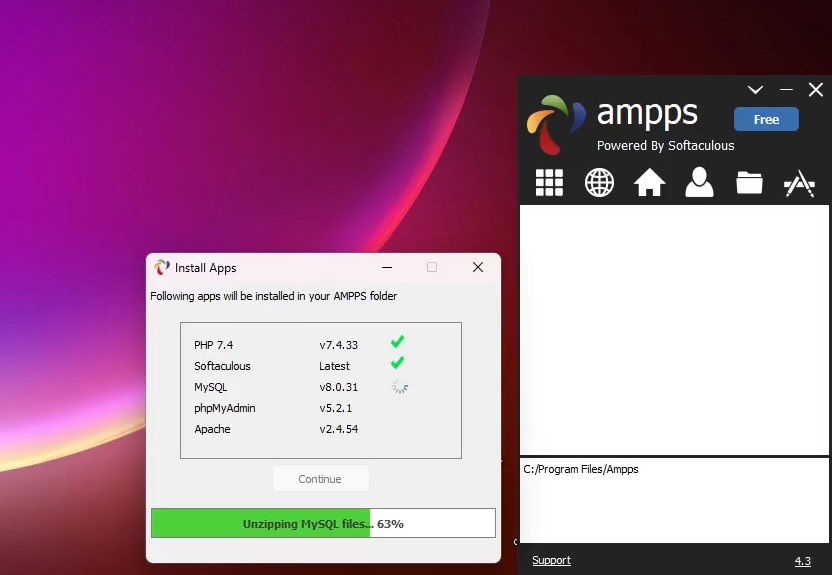 Installare AMPPS