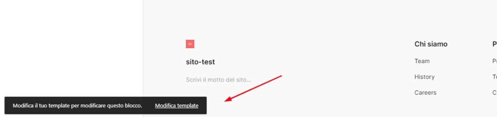 Vai alla modifica di header o footer dalla pagina