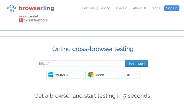 Browserling per testare la compatibilità tra browser
