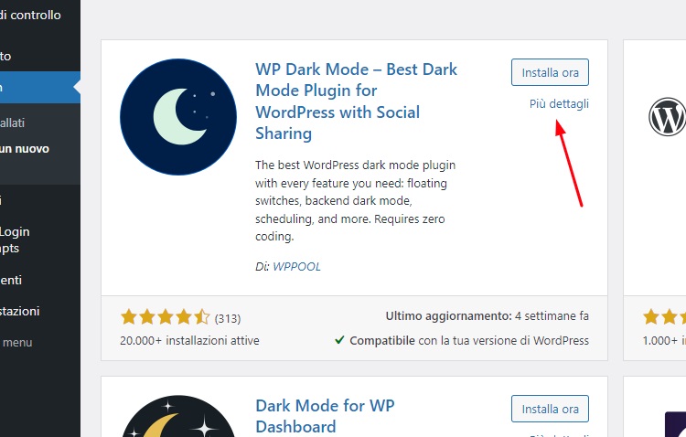 Installa WP Dark Mode per attivare la modalità scura sul tuo sito
