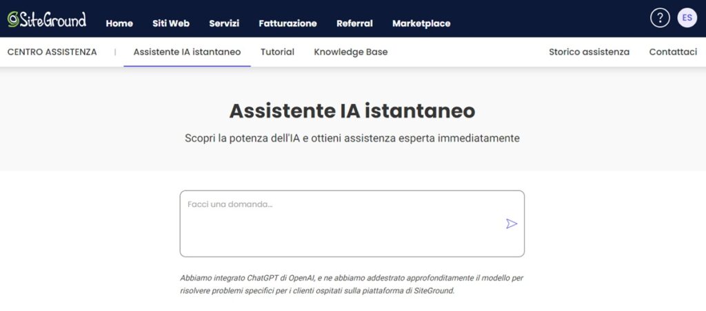 SiteGround opinioni - Assistenza 24 ore in italiano