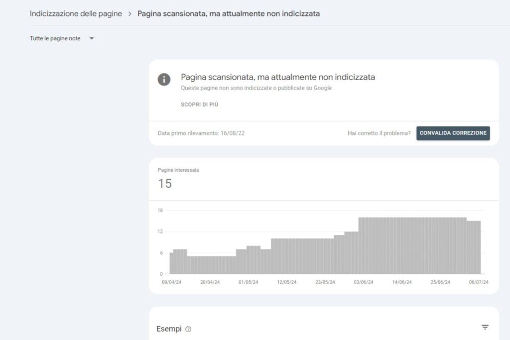 hai una pagina scansionata ma non indicizzata? che significa