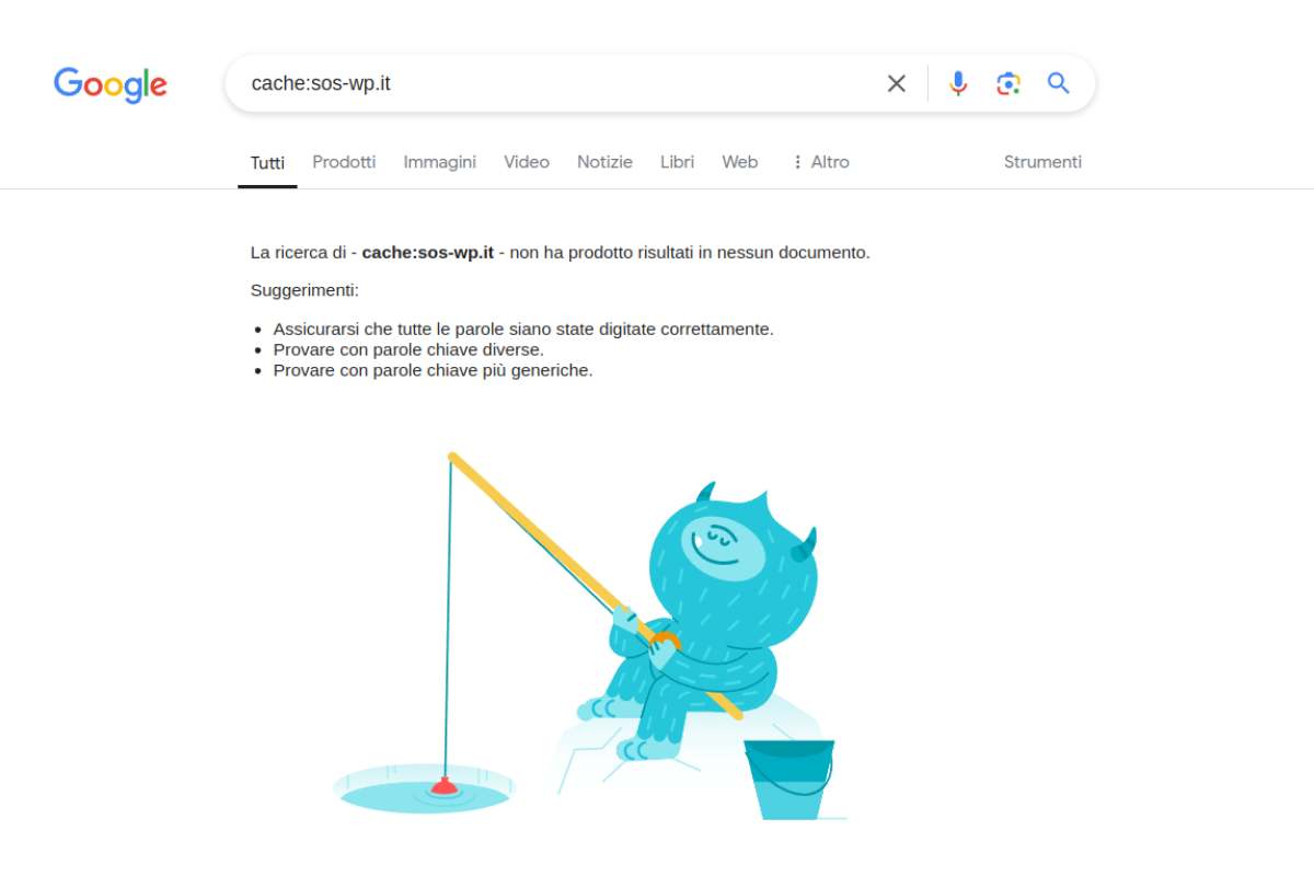 cache di google non funziona più, non è un bug