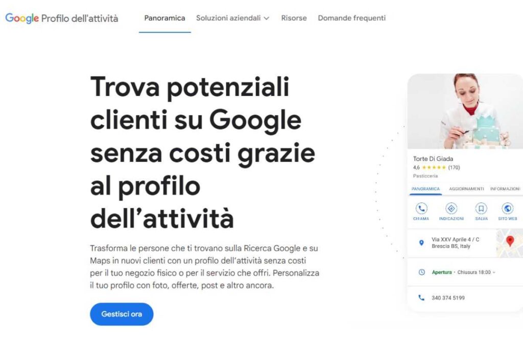 Il Profilo dell'Attività Google mostra tutti i dati importanti della tua attività