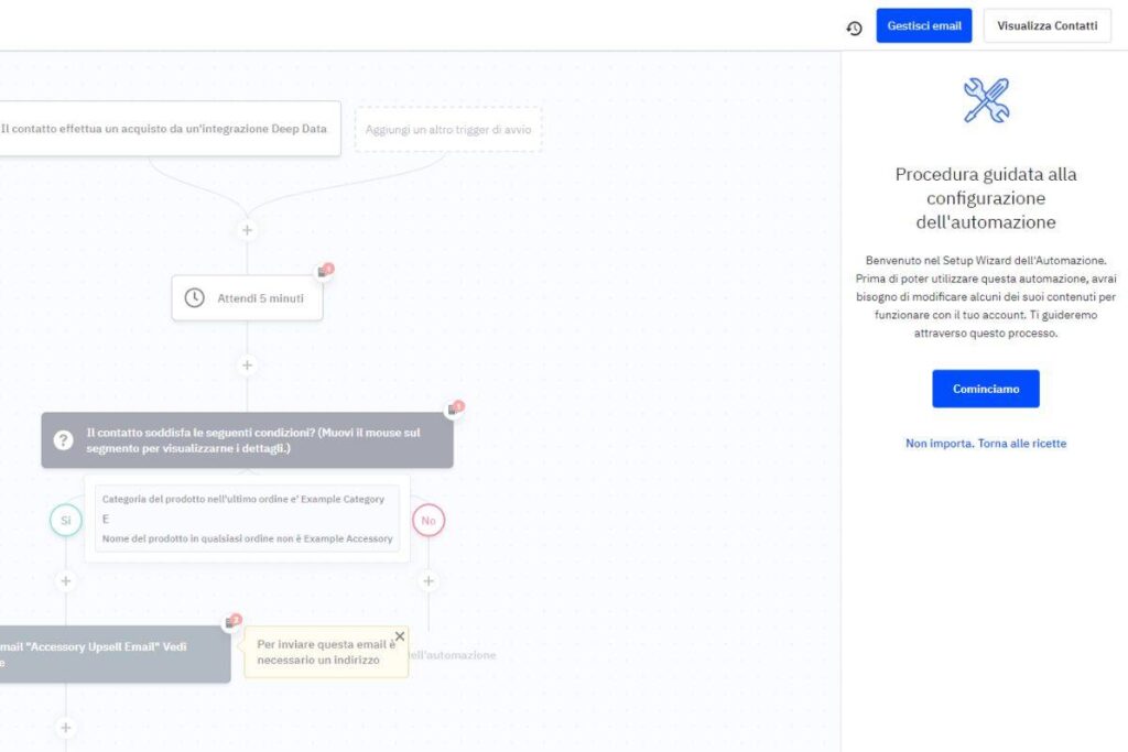 Avvia la configurazione guidata dell'automazione