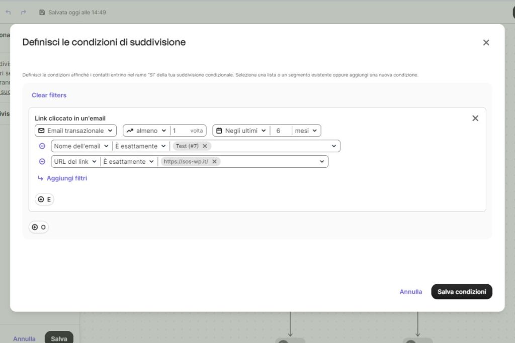 Impostazioni di conditional split