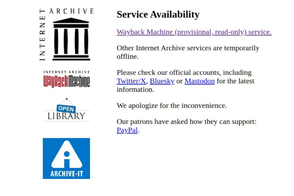 cosa è successo a the internet archive