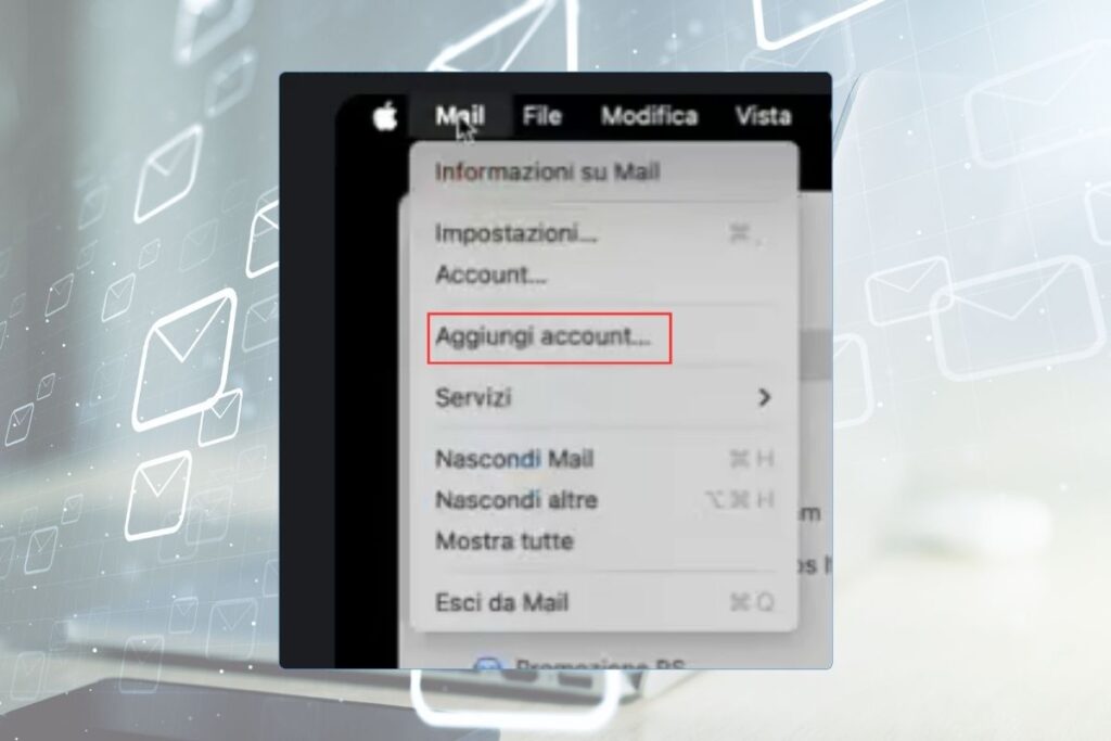 Aggiungi account Mail su Mac