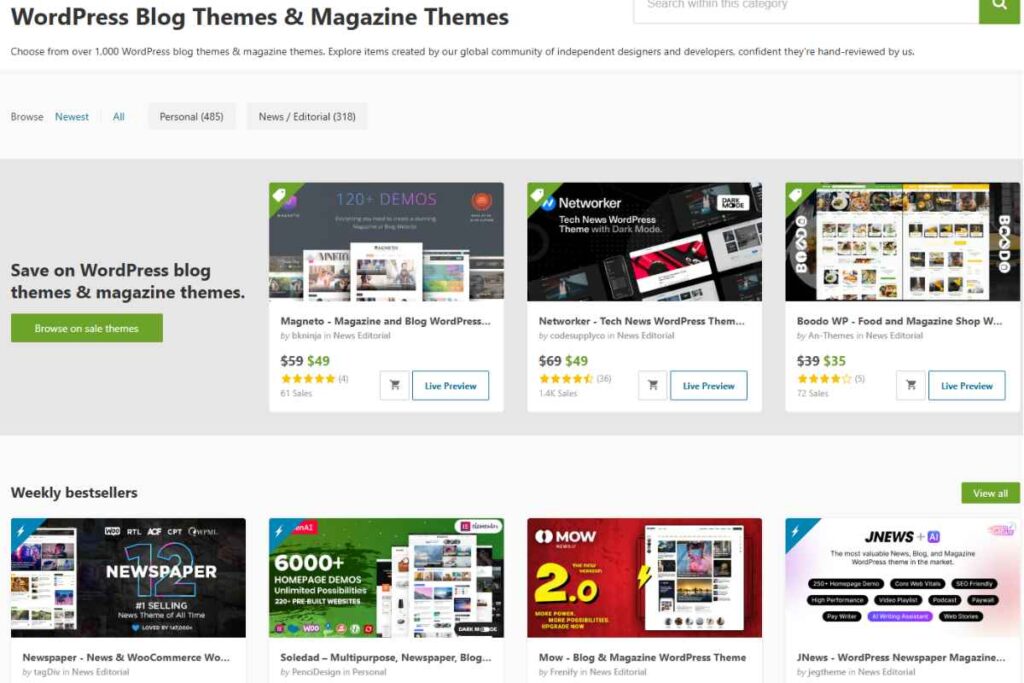 Risultati di ricerca su Themeforest