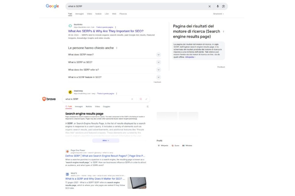 confronto tra brave e google