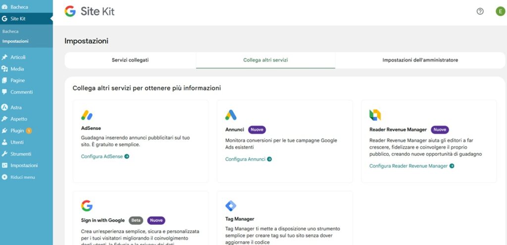 altri servizi sitekit