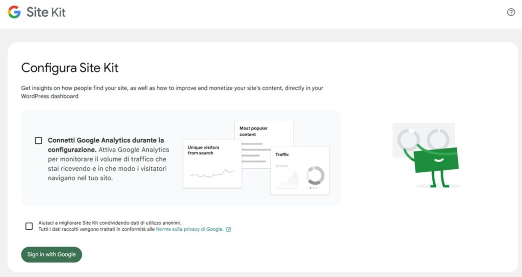 configura site kit