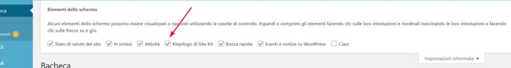 riepilogo sitekit