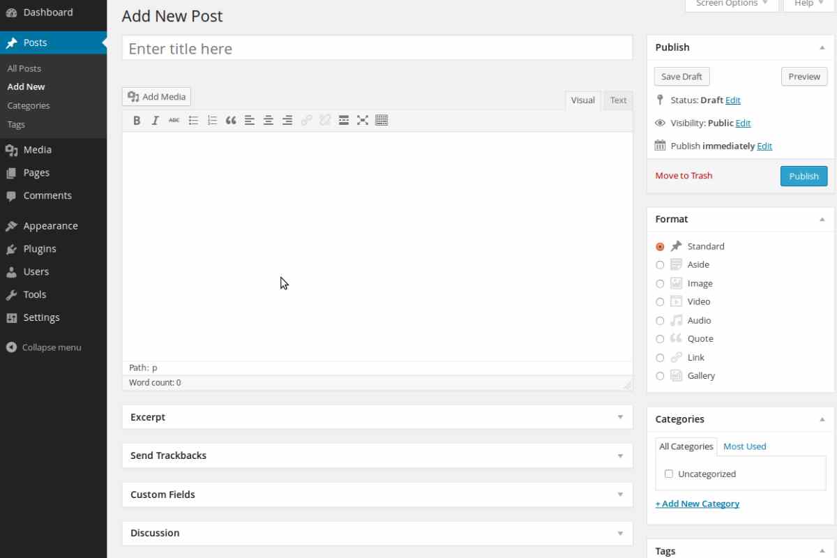 Editor classico di WordPress