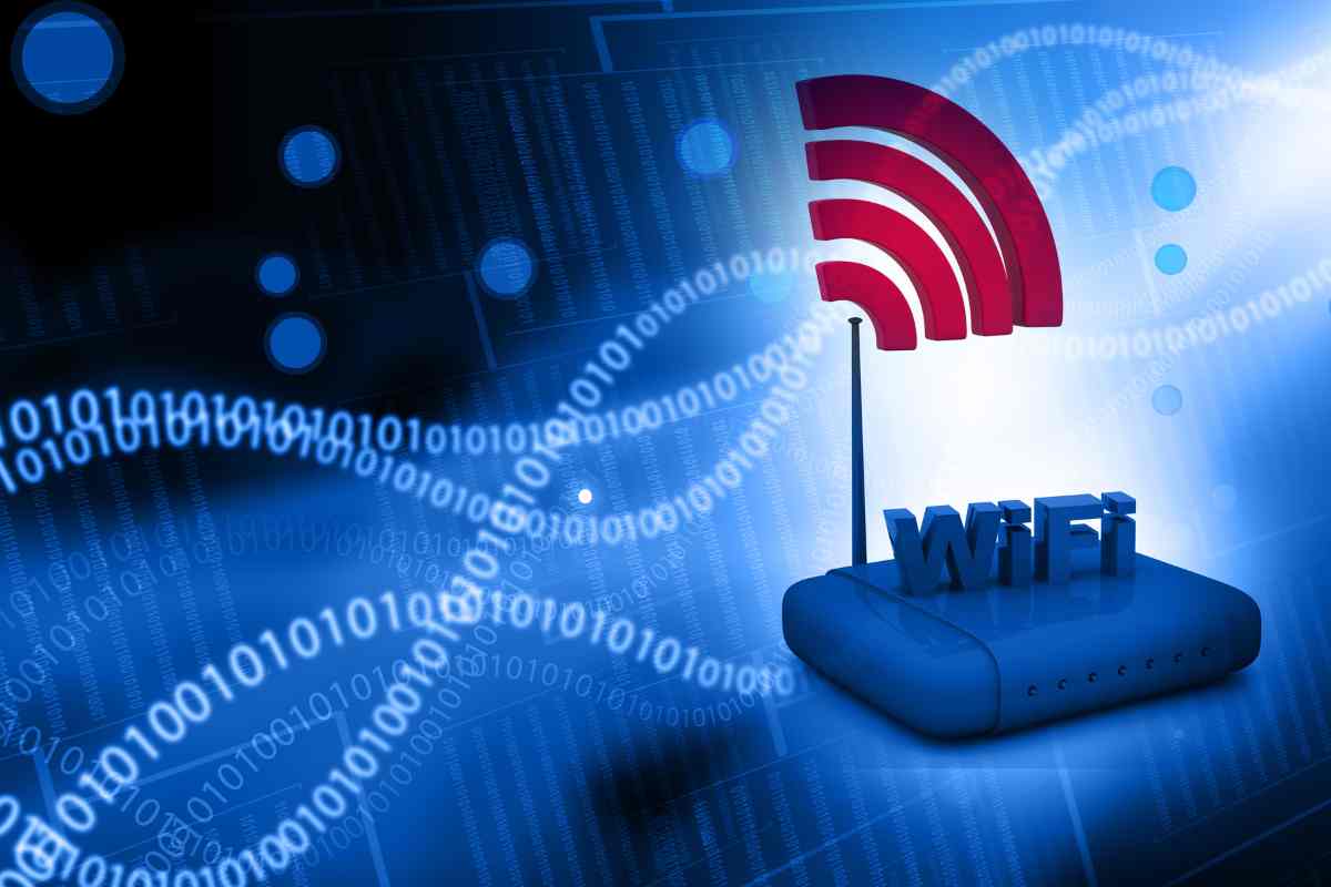 router Wi-FI su sfondo blu