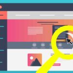 sito web stilizzato con lente di ingrandimento