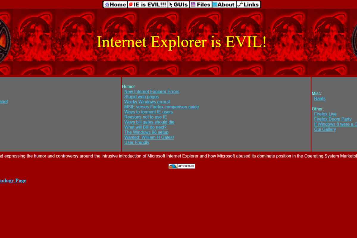 Screenshot di Internet Explorer is EVIL