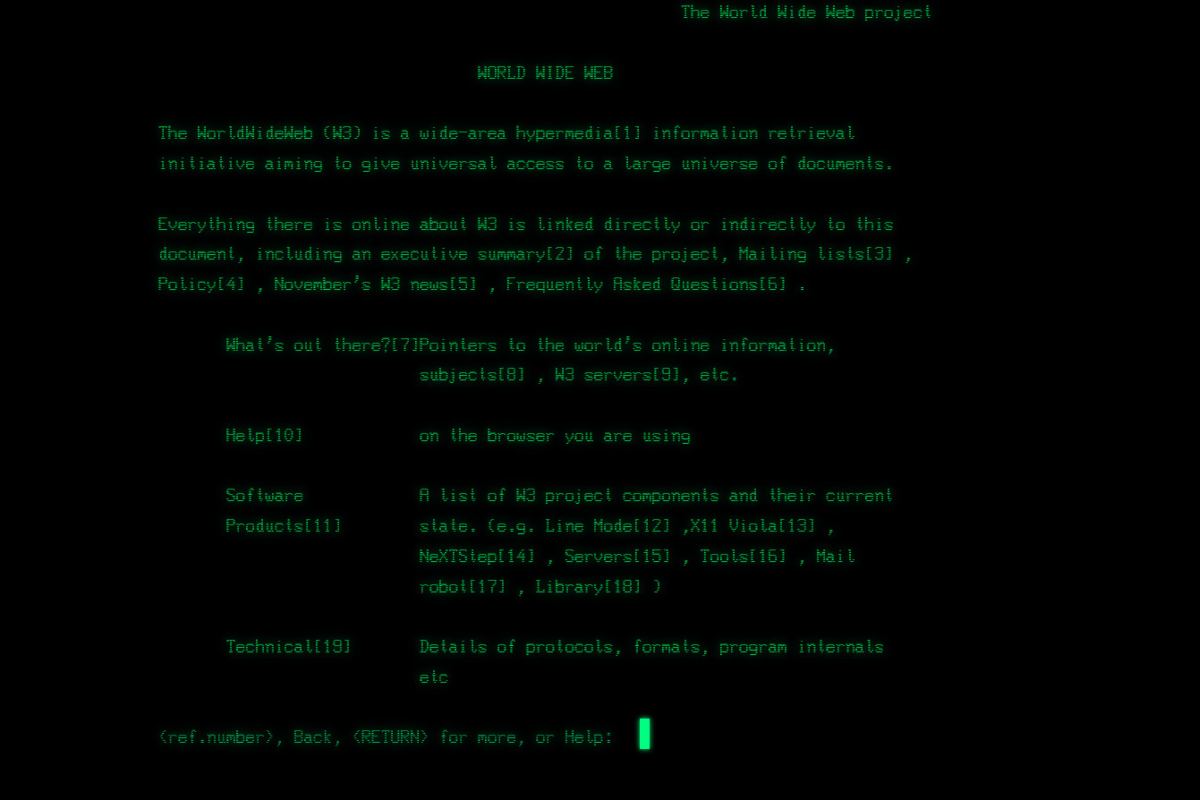 Screenshot del primo sito del mondo