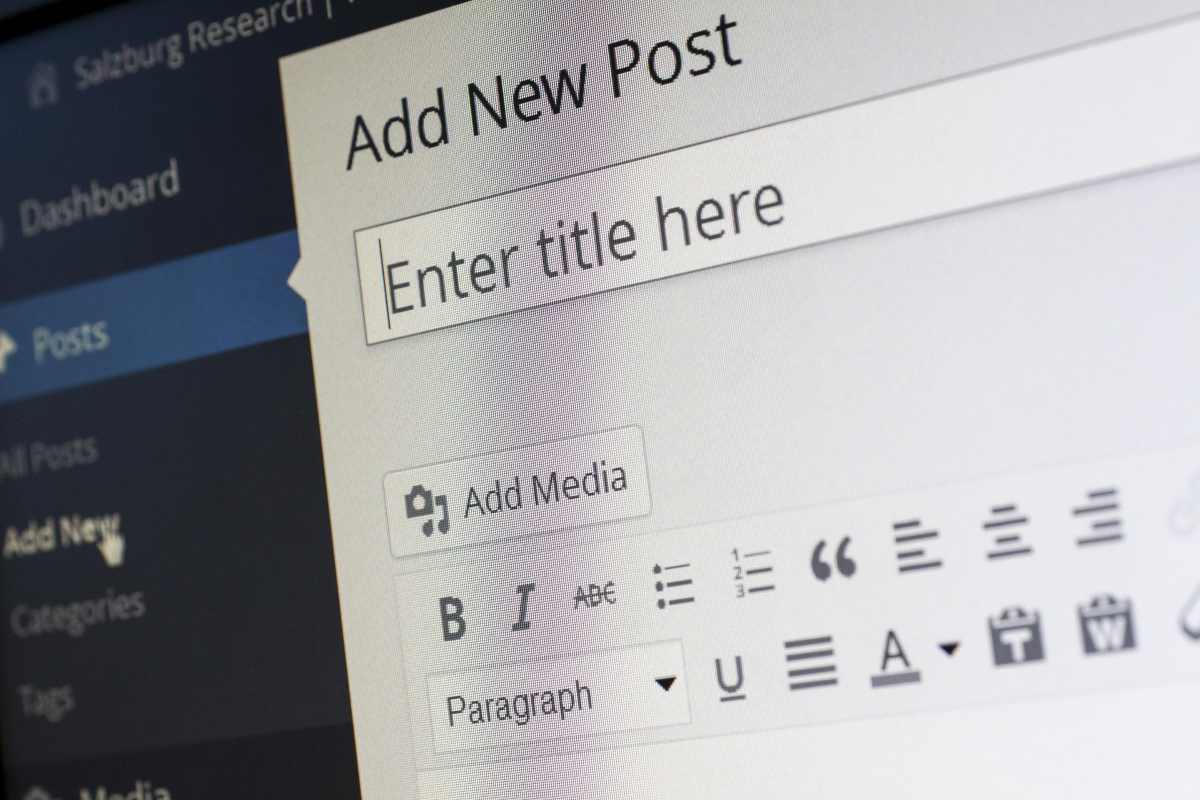 Schermata WordPress