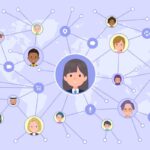 icone di persone sparse per il mondo e connesse per spiegare come creare una commmunity