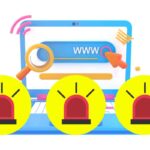 immagine stilizzata di un sito web con sirene di allarme per Nuove vulnerabilità WordPress, una è dentro Core