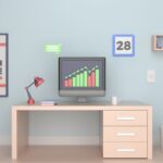 Stanza con computer in disegno