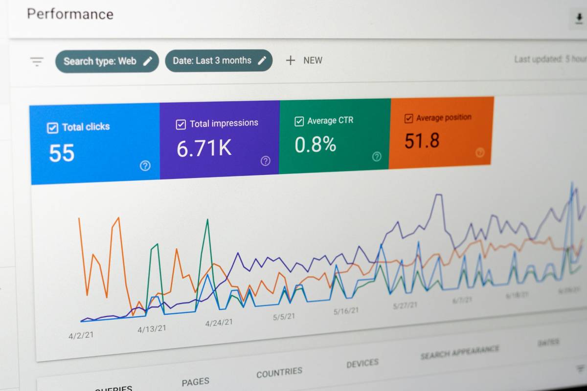 Google Search Console su schermo