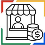 icona di un chiosco con i colori di google per parlare della pianificazione post su google business profile
