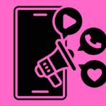 schermo di telefonino con megafono0 e icone social per i trend del digital marketing 2026