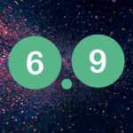 sfondo di stelle e numero 6.9