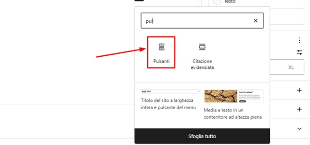 Inserire Blocco Pulsanti