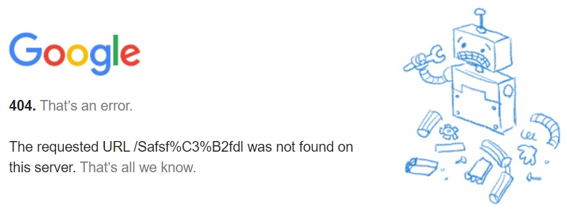 Errore 404 su Google