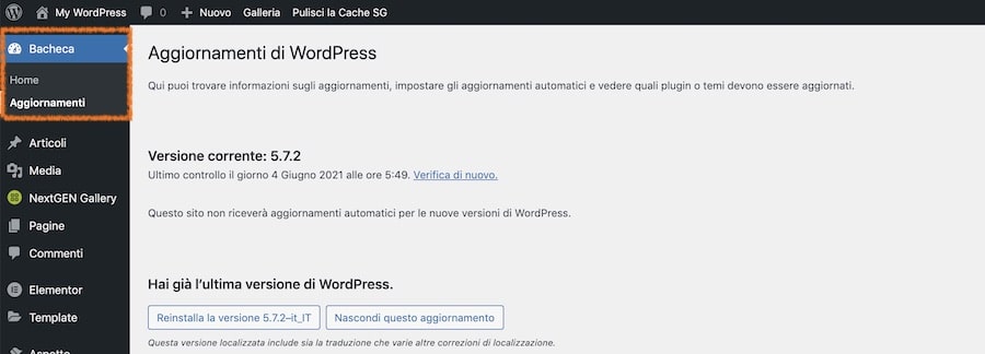 Come aggiornare WordPress