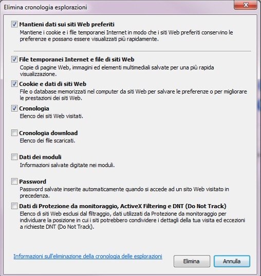 Come svuotare la cache di internet explorer